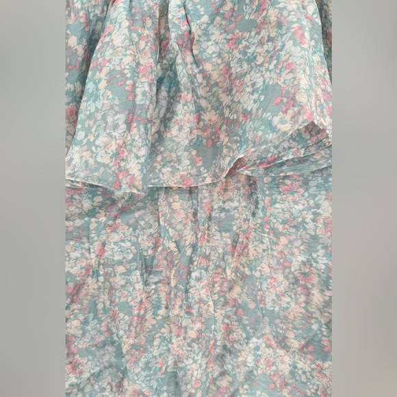 H&M Women's Floral Multi-Color Long Sleeve Ruffle Tie Neck Detail Blouse Size M - Picture 3 of 4